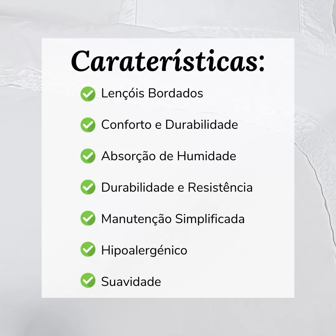 (1.000 Hilos) Sábanas con Bordado Inglés Blanco