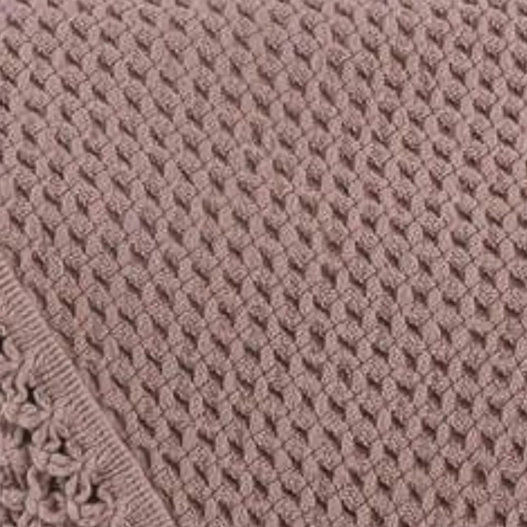 Manta de Algodão com Renda Rosa Seco