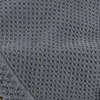 Manta de Algodón con Puntilla Gris Oscuro