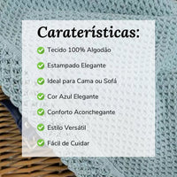 Manta de Algodão com Renda Azul