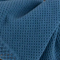 Manta de Algodão com Renda Azul Escuro