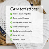 Manta de Algodão com Renda Branco