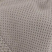 Manta de Algodão com Renda Taupe