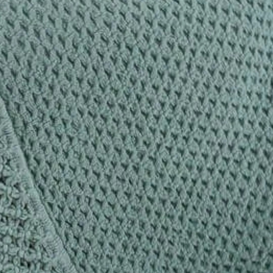 Manta de Algodão com Renda Verde