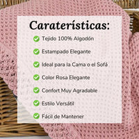 Manta de Algodón con Puntilla Rosa