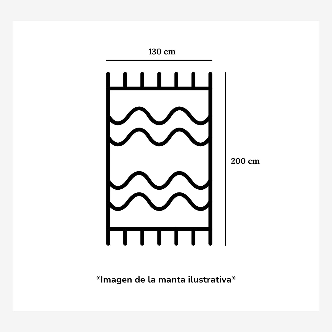 Manta de Algodón con Puntilla Azul Oscuro