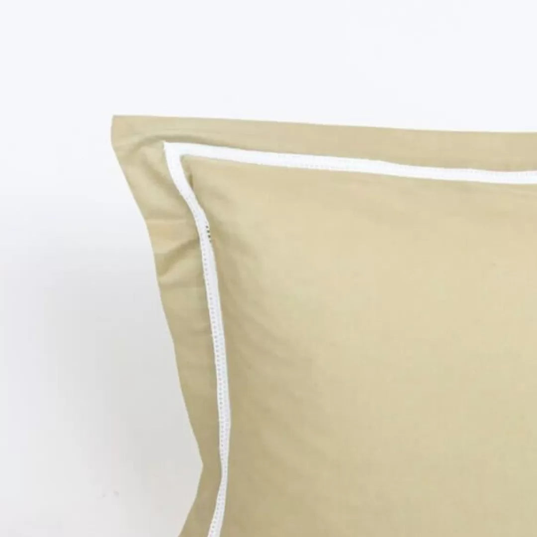 Par Cojines Decorativos con Puntilla Marrón Claro