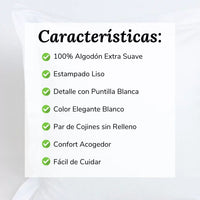 Par Cojines Decorativos con Puntilla Blanco