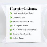 Almofada Decorativa com Renda Branco