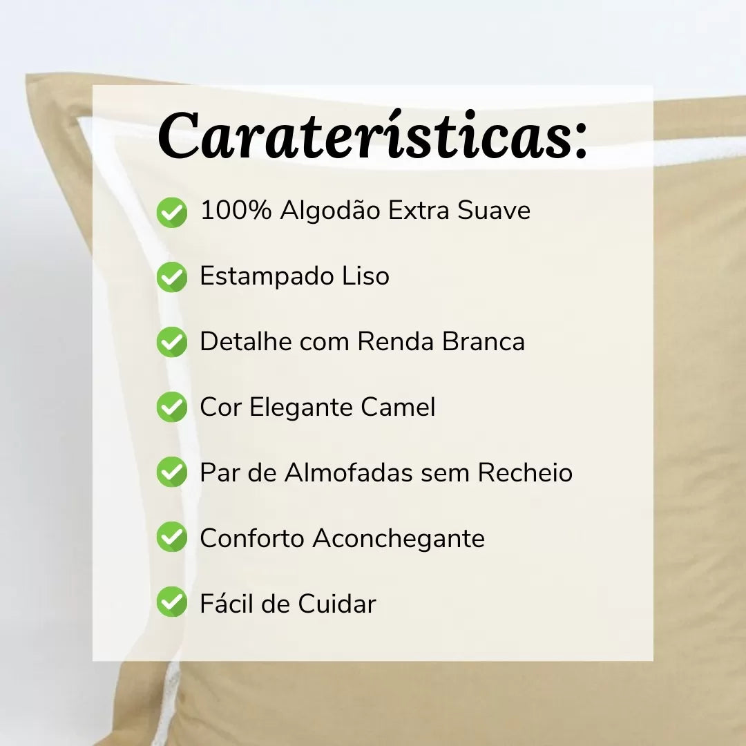 Almofada Decorativa com Renda Camel