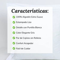 Par Cojines Decorativos con Puntilla Blanco