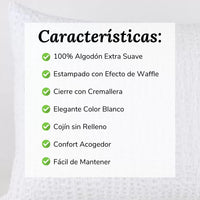 Cojín Decorativo Efeito Waffle Blanco