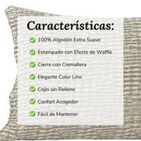 Cojín Decorativo Efecto Waffle Lino