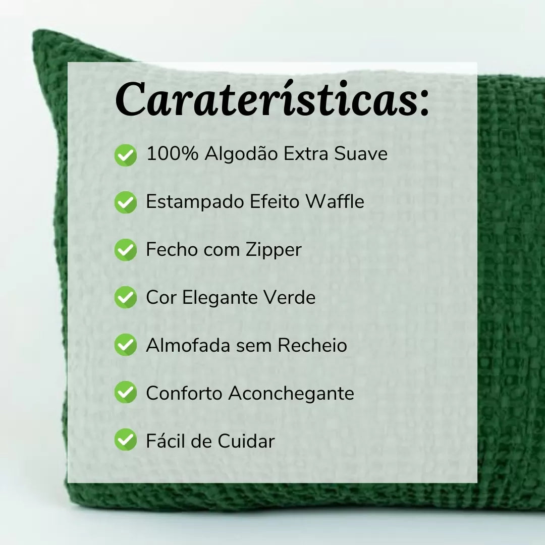 Cojín Decorativo Efecto Waffle Verde Oscuro