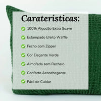 Cojín Decorativo Efecto Waffle Verde Oscuro