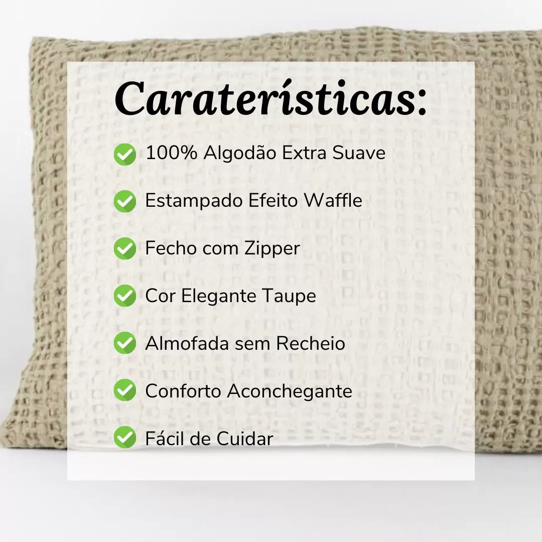 Almofada Decorativa Efeito Waffle Taupe