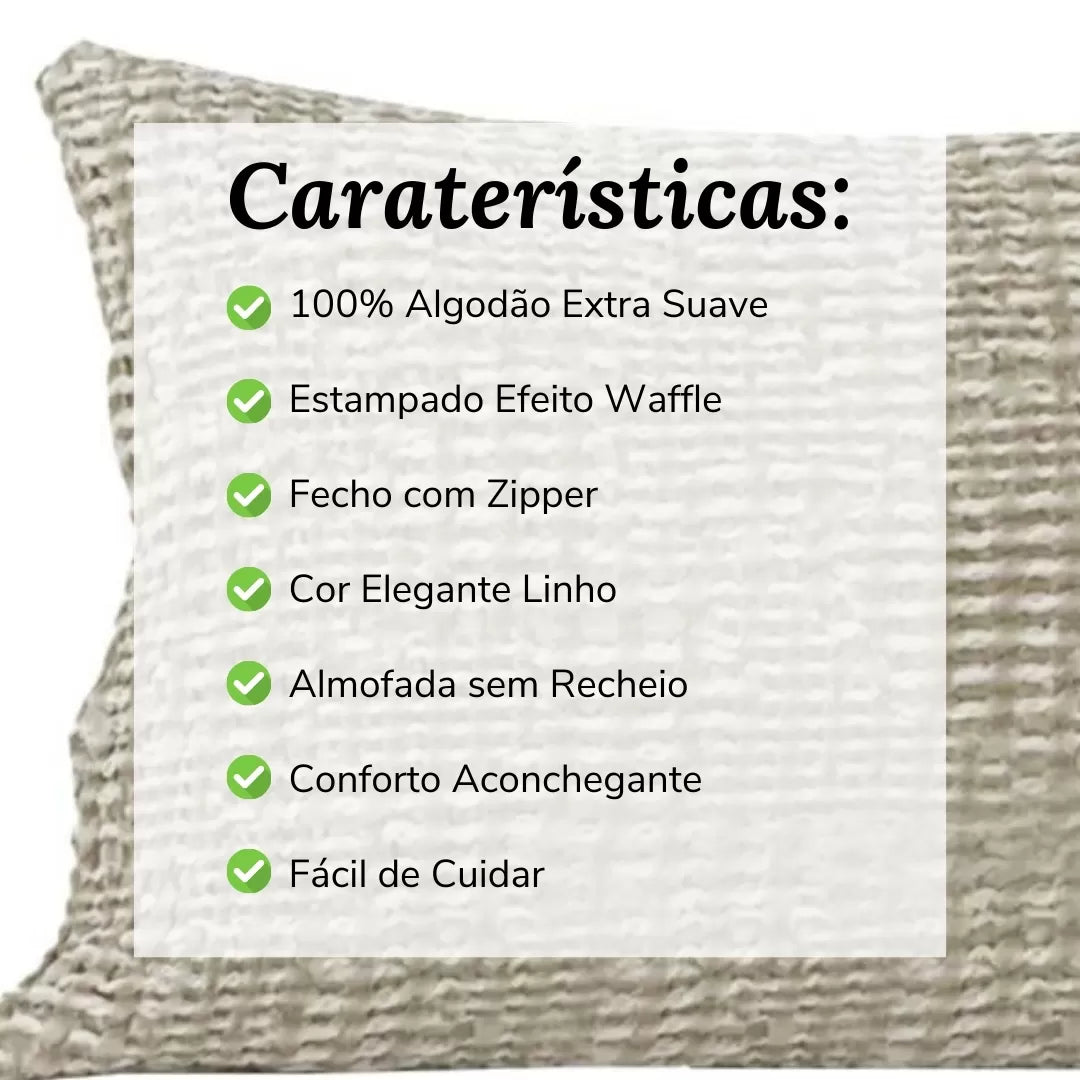 Cojín Decorativo Efecto Waffle Lino