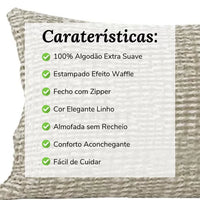 Cojín Decorativo Efecto Waffle Lino