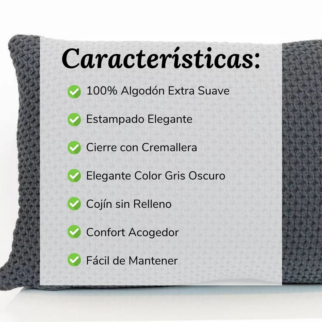 Cojín Decorativo Letícia Gris Oscuro