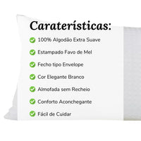 Cojín de Colcha Nido de Abeja Blanco