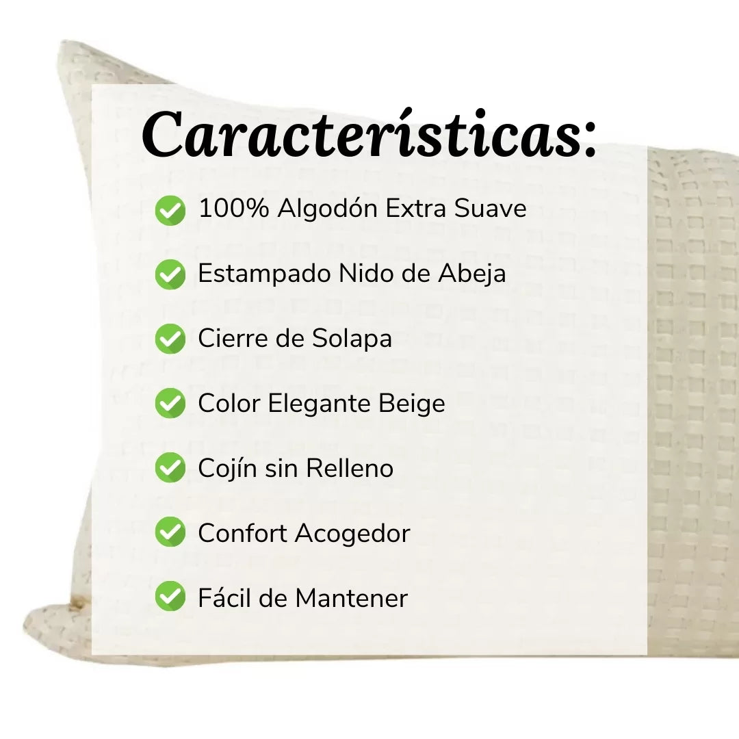 Cojín de Colcha Nido de Abeja Beige