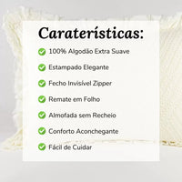 Almofada de Colcha com Folho Marfim