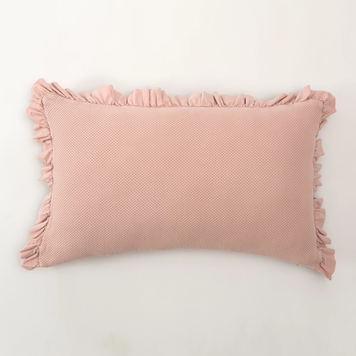 Almofada de Colcha com Folho Cor-de-Rosa