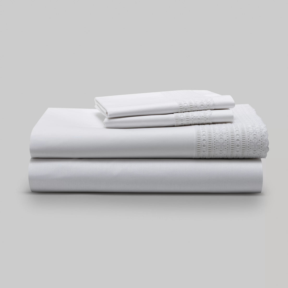 Lençóis Bordados de 600 Fios Branco