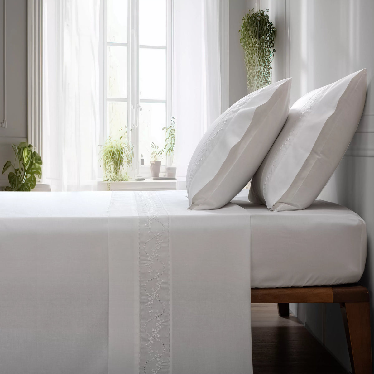 Lençóis com Flores Branco