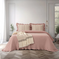 Colcha com Folho Cor-de-Rosa