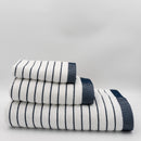 (3 Piezas) Toallas de Rayas Blanco y Azul