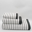 (3 Piezas) Toallas de Rayas Blanco y Negro
