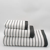(3 Piezas) Toallas de Rayas Blanco y Negro