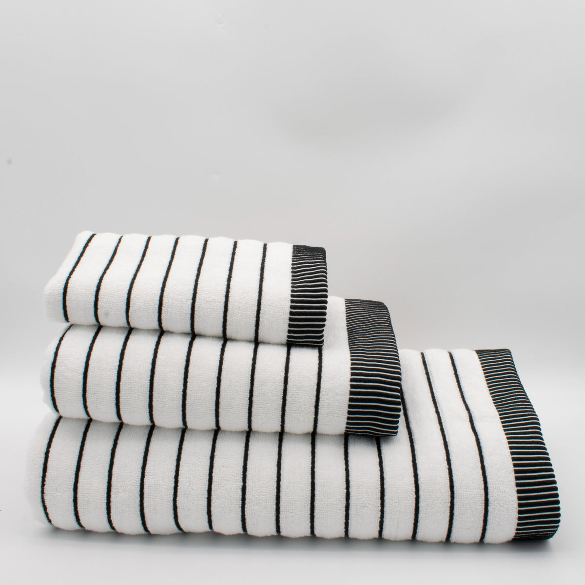 (3 Piezas) Toallas de Rayas Blanco y Negro