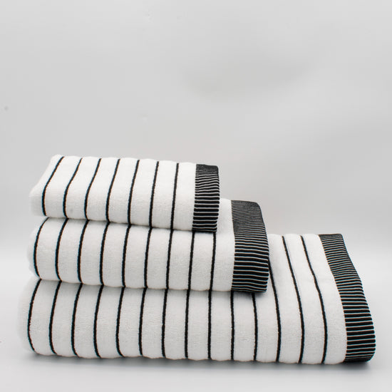 (3 Piezas) Toallas de Rayas Blanco y Negro