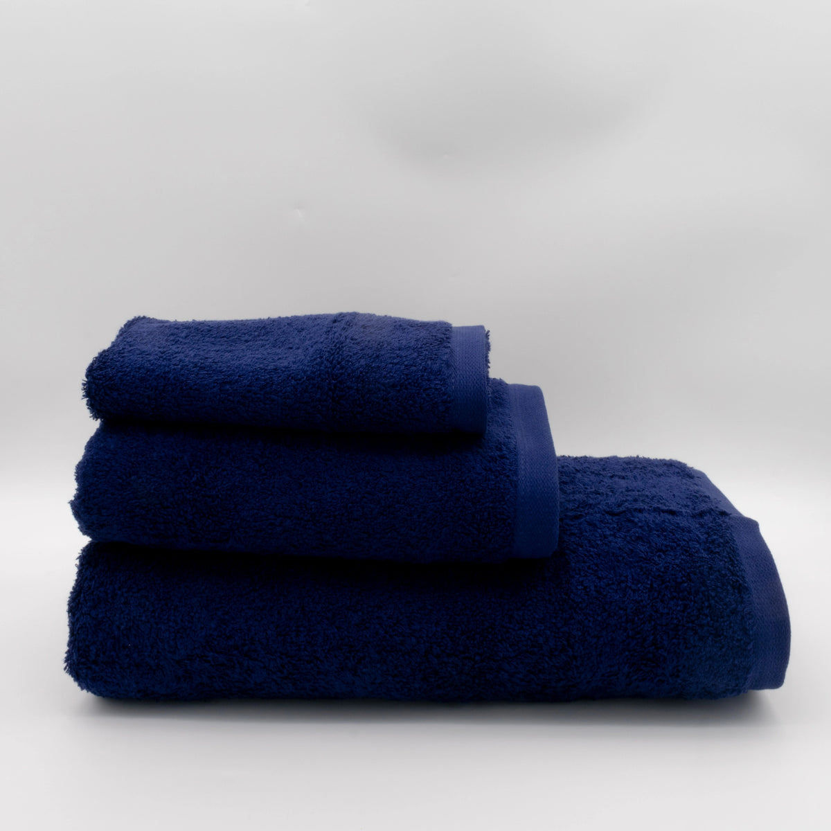 (3 Peças) Toalhas Liso Azul Marinho