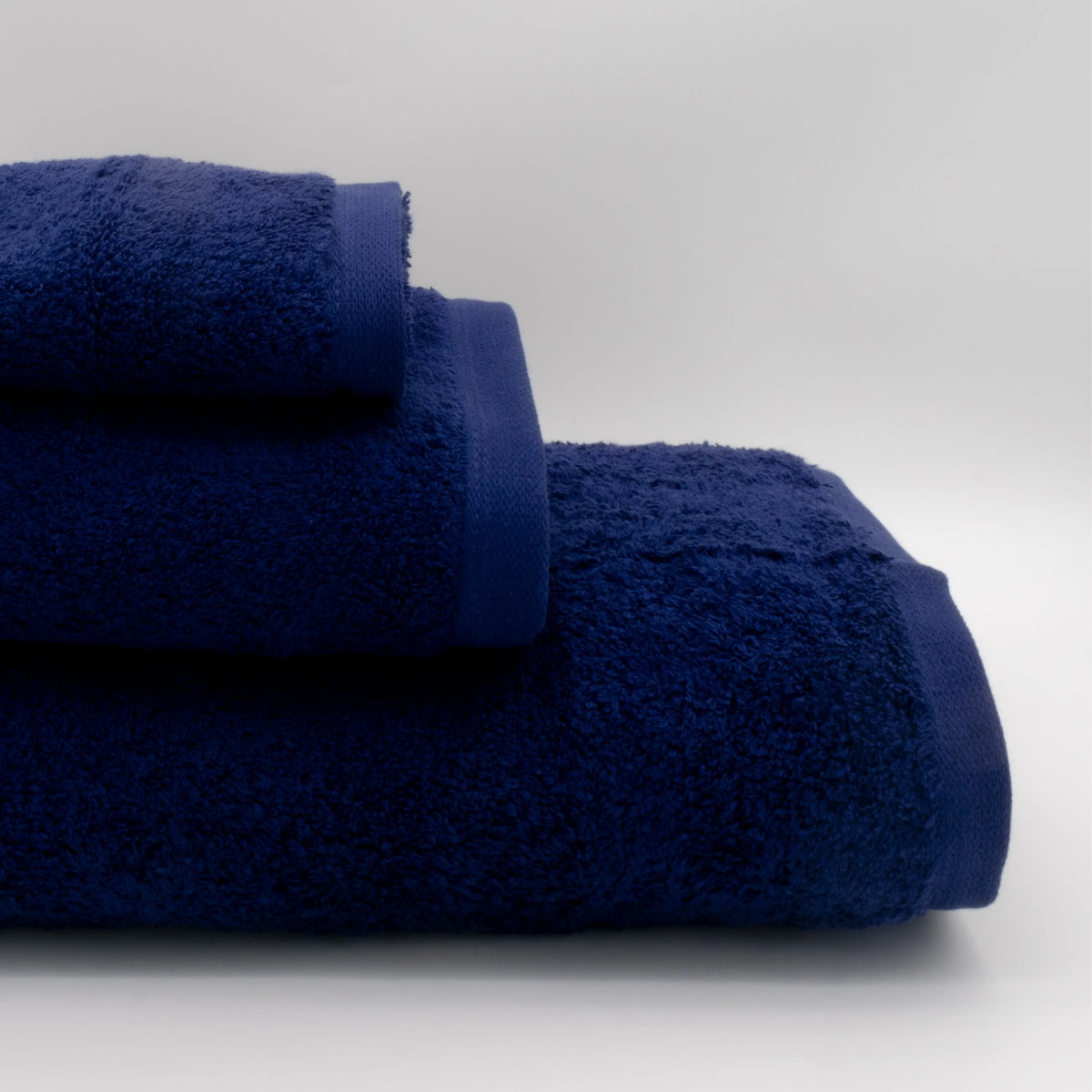 (3 Peças) Toalhas Liso Azul Marinho