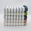 (3 Piezas) Toallas Rayas Blanco y Rosa
