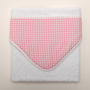Toalla c/ Capucha Vichy Rosa