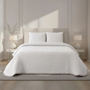 Colcha Estrellas Marrón Claro - Cama de 105 cm (Colcha de 200 x 270 cm)