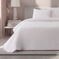 Colcha Lunares Rosa Reversible