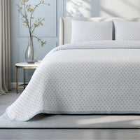 Colcha Lunares Azul Reversible