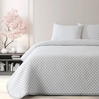 Colcha Lunares Gris Reversible