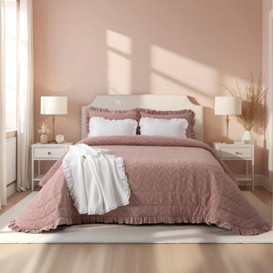 Edredón Valentina Rosa - Cama de 140 cm (Nórdico 240 x 260 cm | 2 Almohadas 50 x 70 cm)