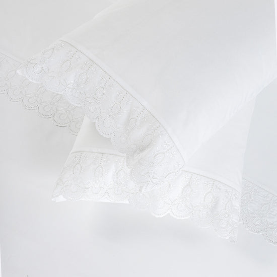 (300 Hilos) Sábanas Bordado Inglés CL309 Blanco