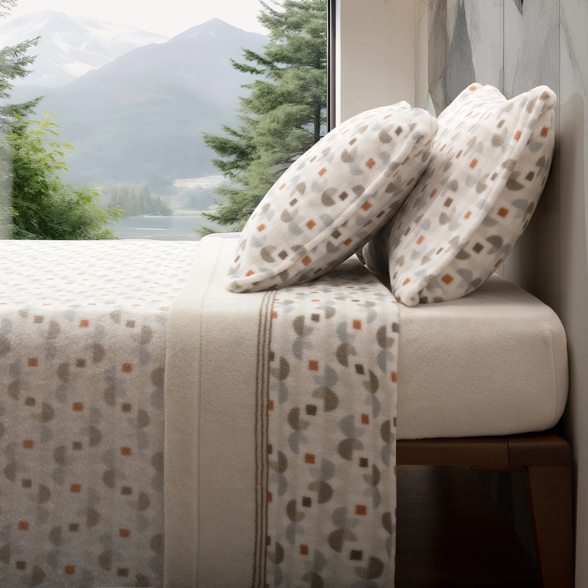 Sábanas de Coralina Geométrico Beige