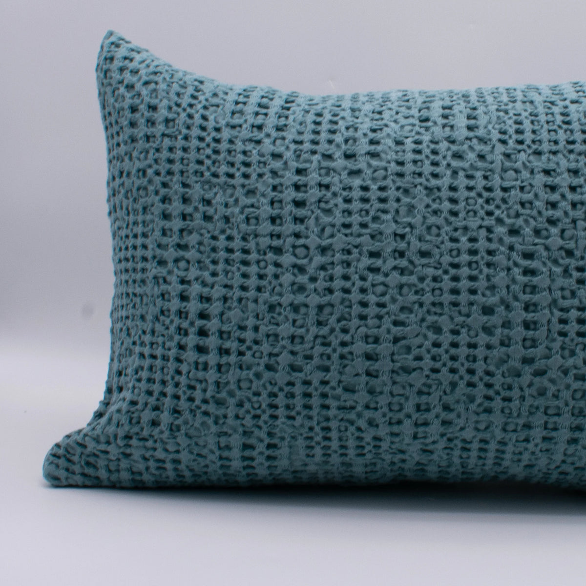 Cojín Decorativa Efecto Waffle Azul Petróleo 35x50 cm - Tana