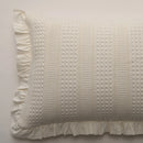 Almofada de Algodão Stonewashed Marfim com Folho – Celeste