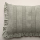 Almofada de Algodão Stonewashed Verde com Folho – Celeste