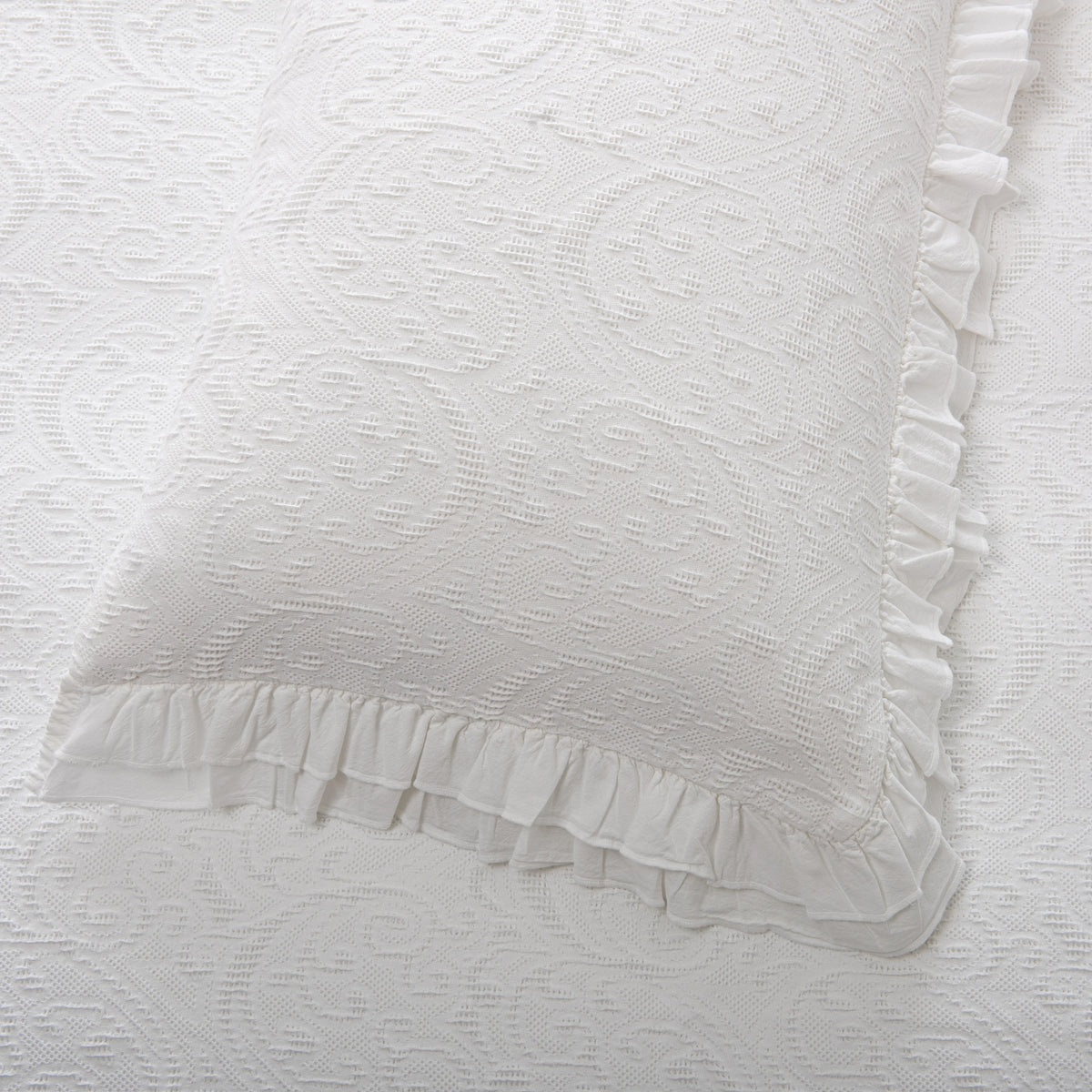 Colcha de Algodão Stonewashed Branca